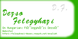 dezso felegyhazi business card